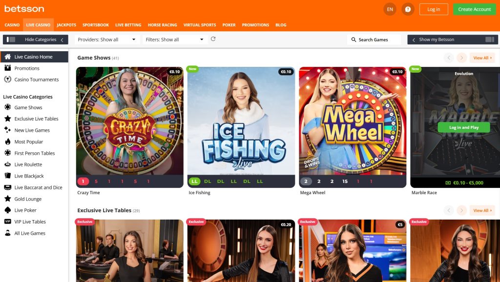 betsson oyunları