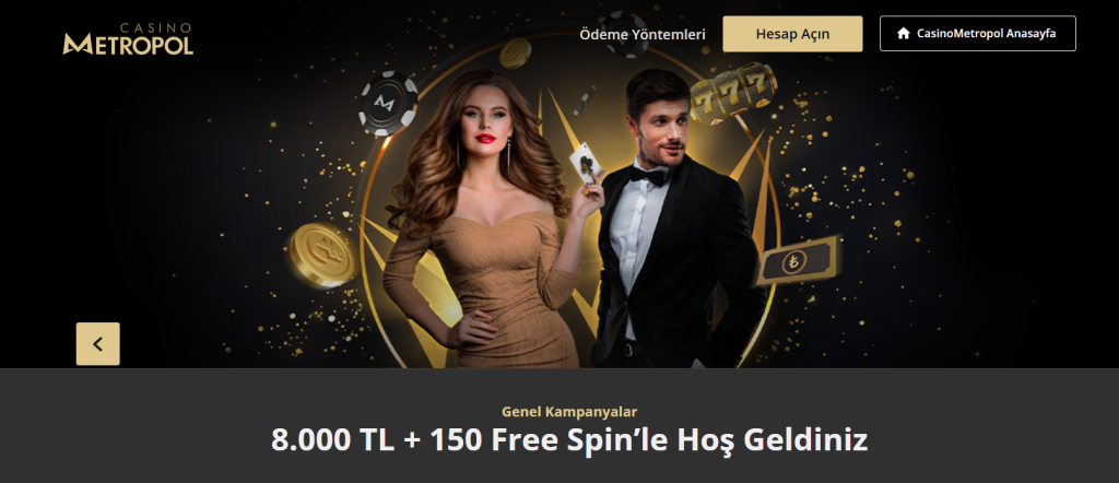 Casino Metropol'dan 8.000 TL Hoş Geldin Bonusu ve 150 Free Spin