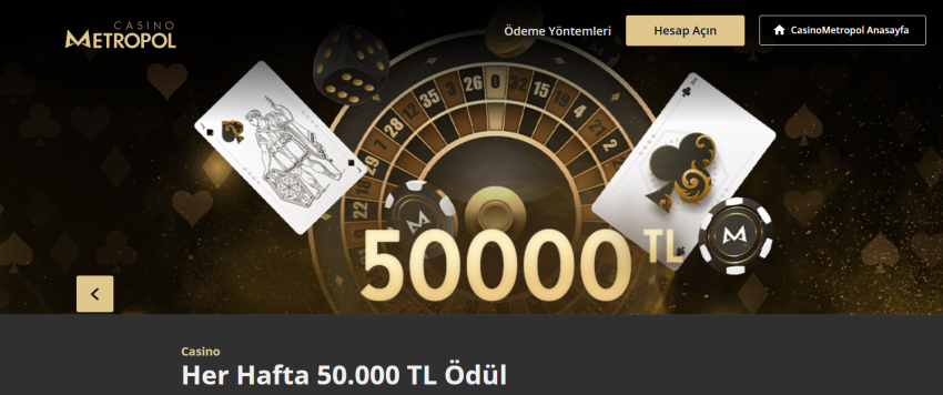 Casino Metropol'den Her Hafta 50.000 TL Ödül